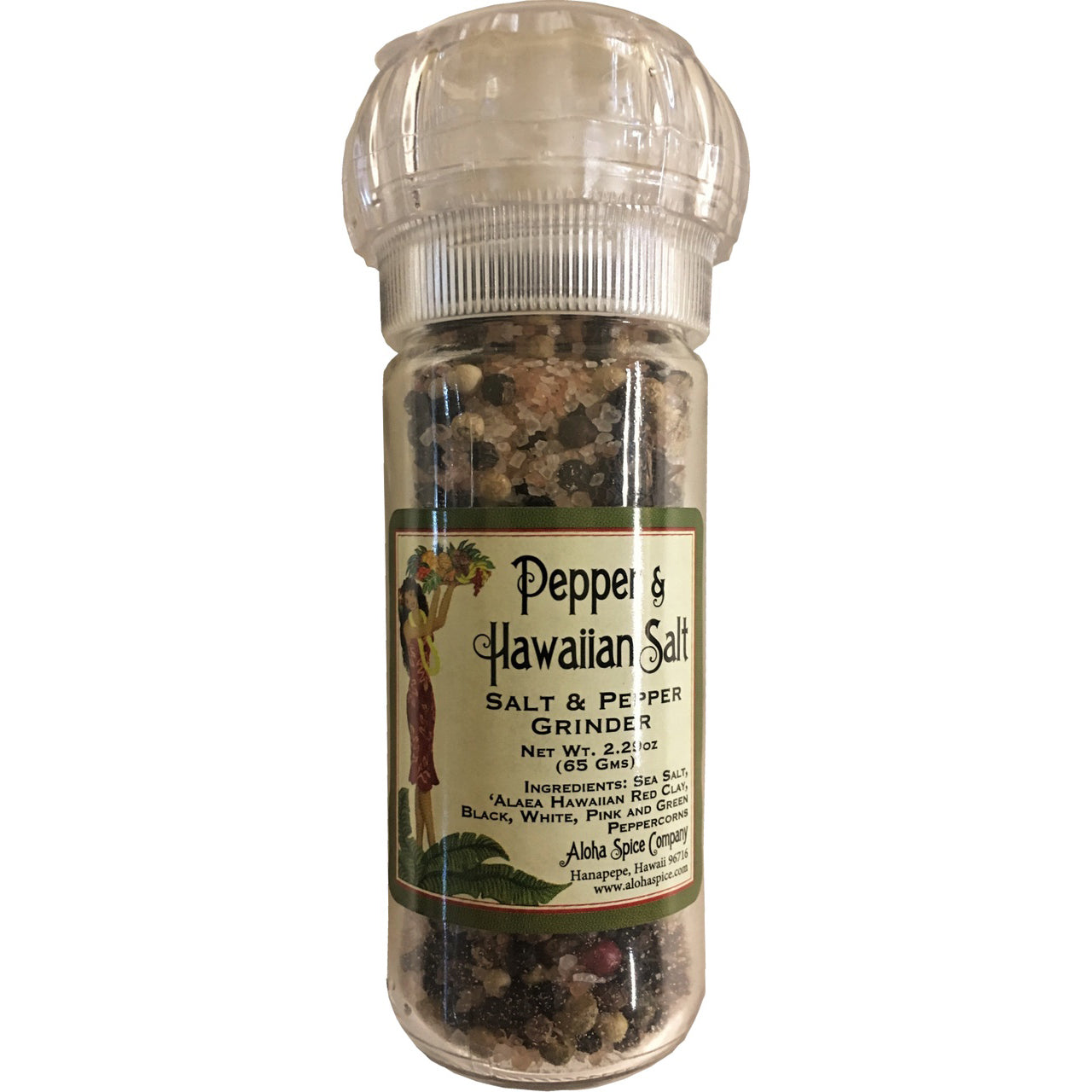 Pepper & Hawaiian Salt 2.29 oz. Refillable Grinder – Aloha Spice Company