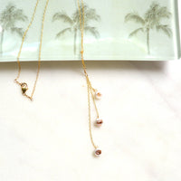 Puka Shell Lariat Necklace: 16 inches / Gold Filled