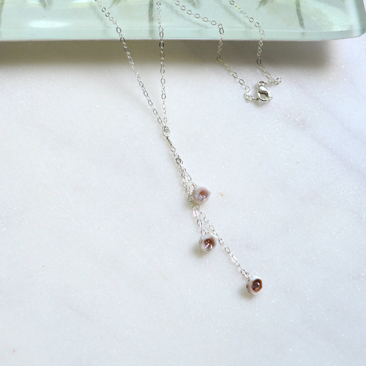 Puka Shell Lariat Necklace: 16 inches / Gold Filled