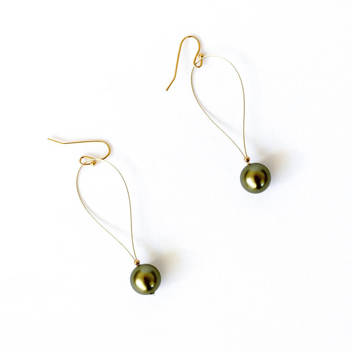 Drop Pearl Earrings - Gold