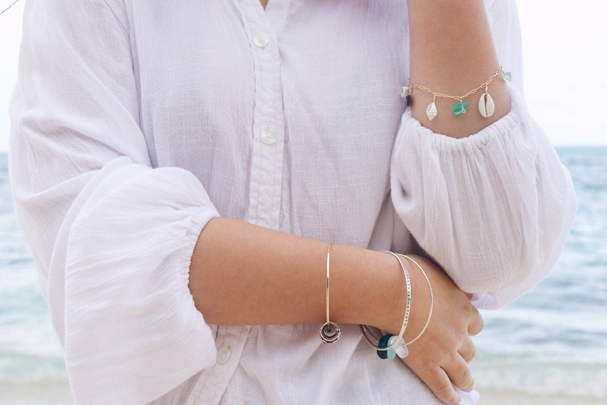 Gold Ocean Charm Bracelet