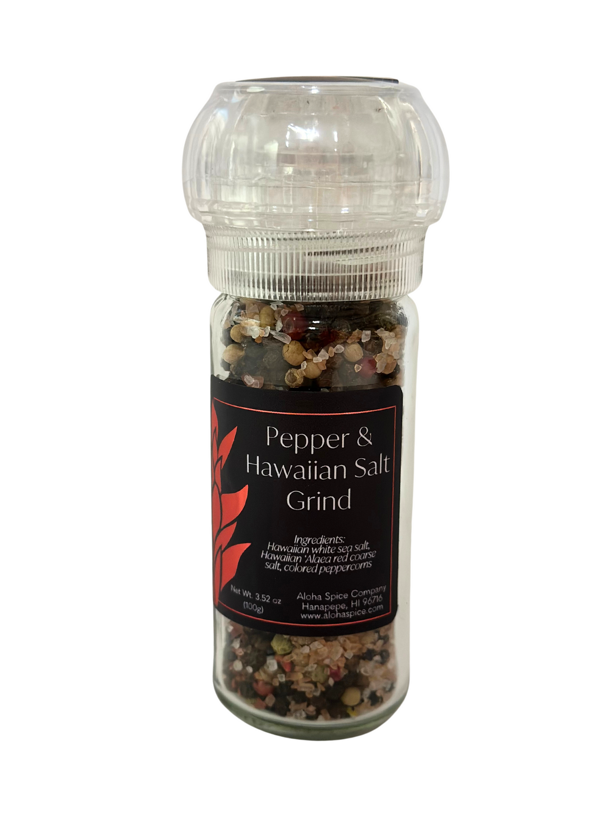 Pepper & Hawaiian Salt 2.29 oz. Refillable Grinder