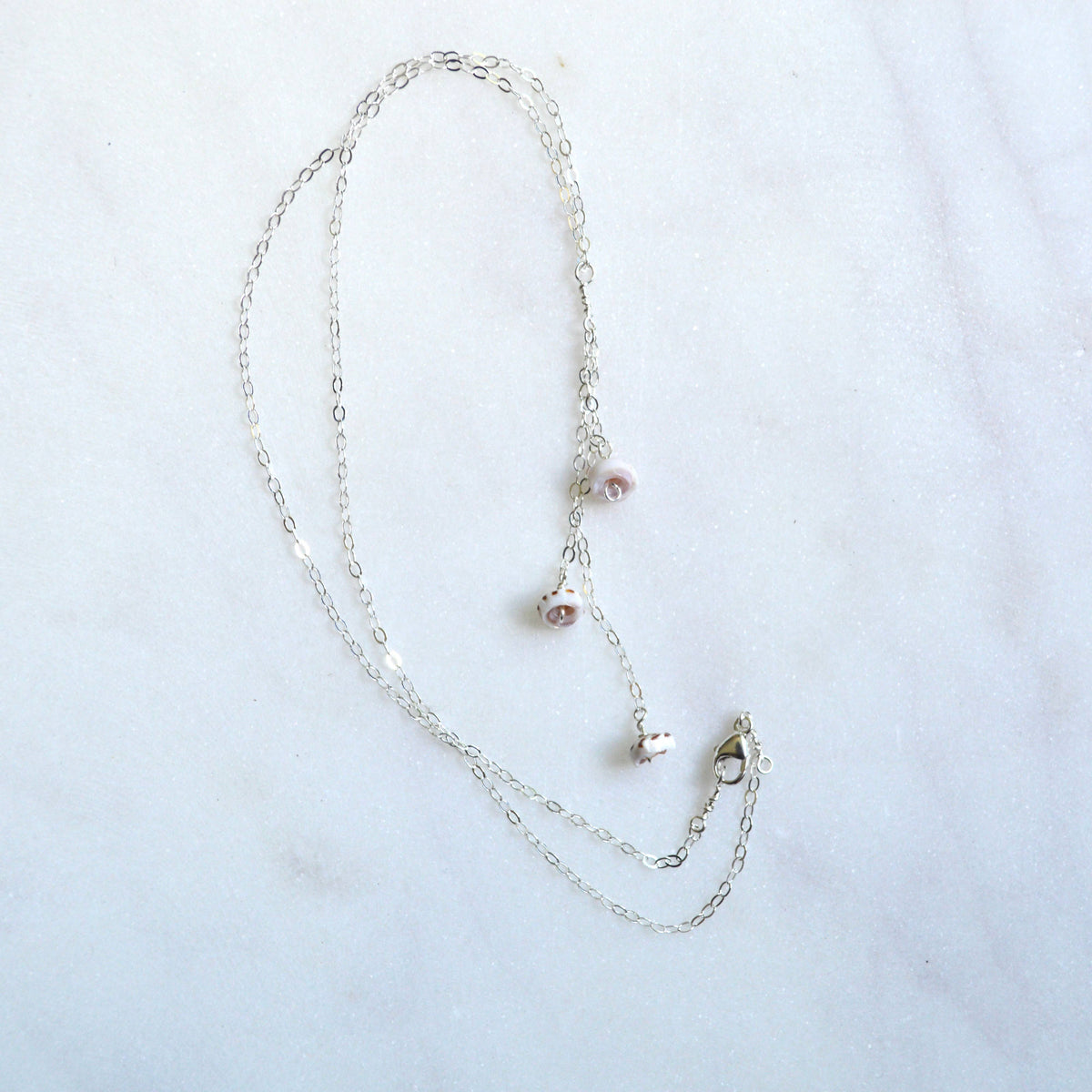 Puka Shell Lariat Necklace: 16 inches / Gold Filled