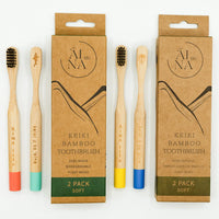 Hawaiian Bamboo Toothbrushes For Kids 2-Pack | Soft