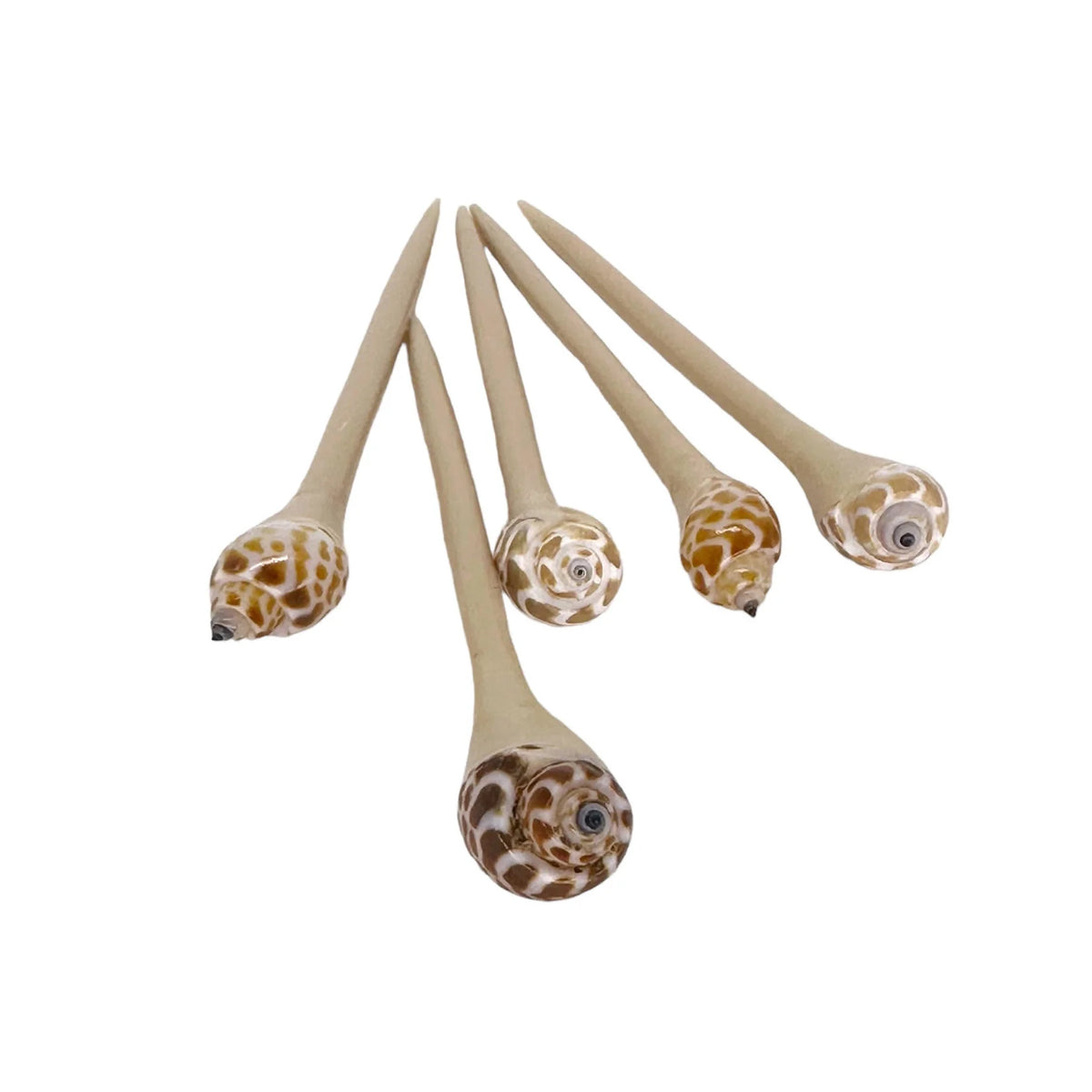 Shell and Tan Resin Hair Stick #17