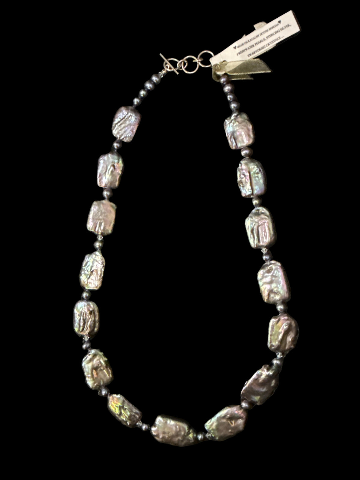 Freshwater Pearl & Swarovski Crystal Sterling Silver Necklace