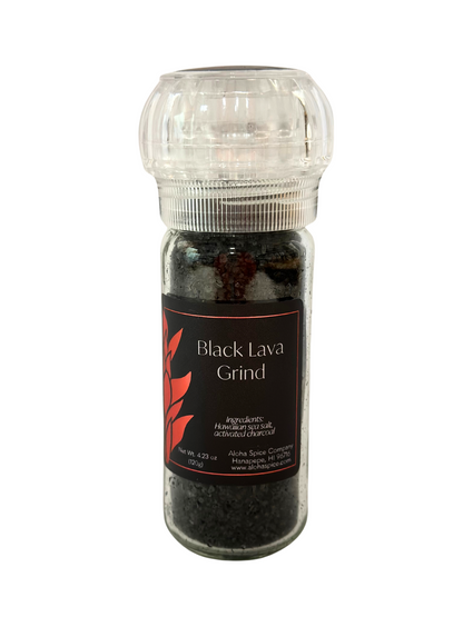 Black Lava Hawaiian Sea Salt 2.82 oz. Refillable Grinder