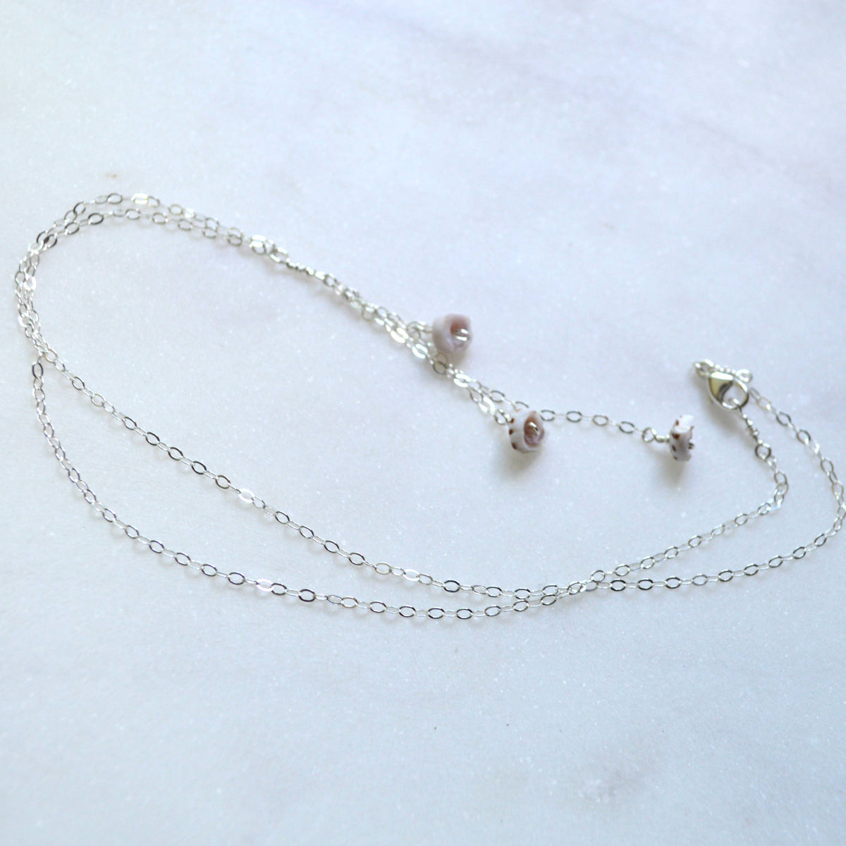 Puka Shell Lariat Necklace: 16 inches / Gold Filled