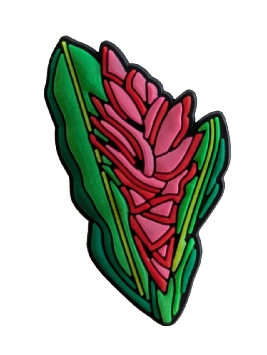 Shoe Charm Red Ginger Flower