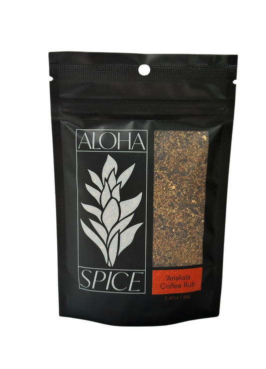 'Anakala Lu`au Coffee Rub & Seasoning 2.4 oz. Stand Up Pouch