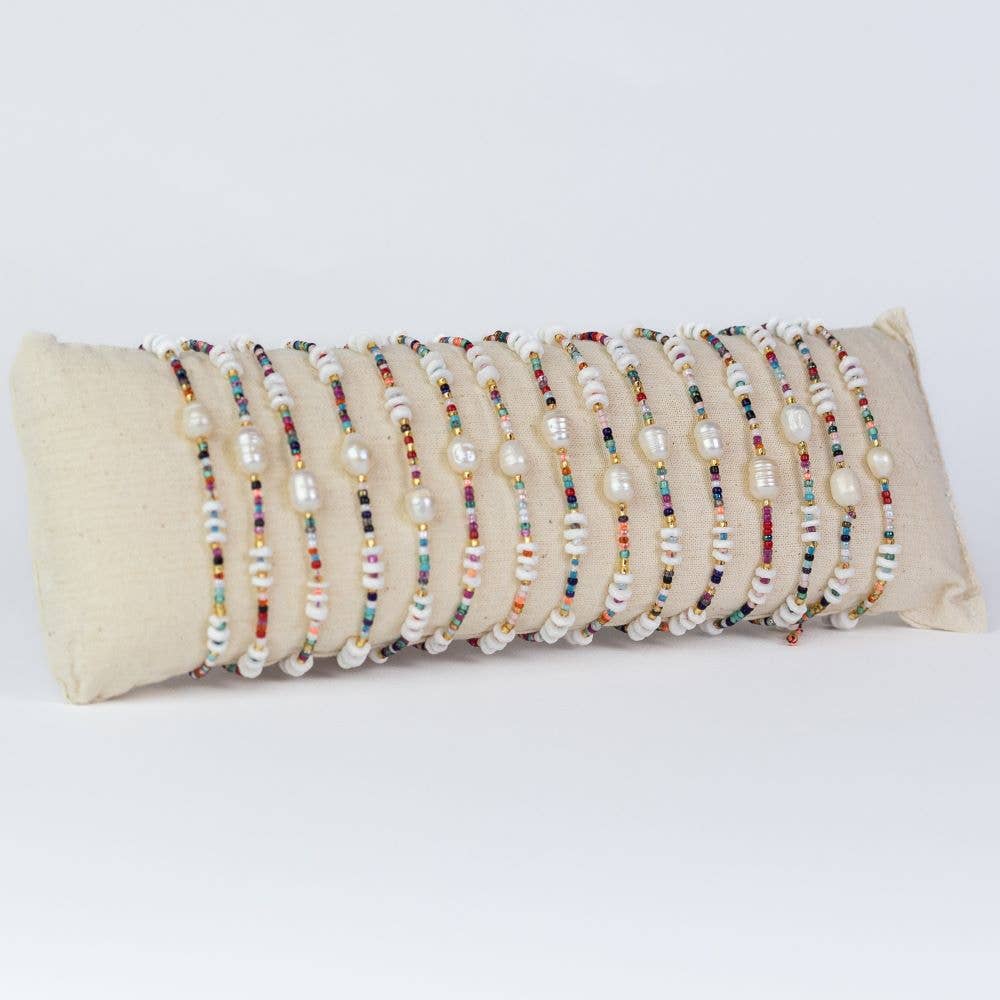Miyuki Beads w/ Freshwater Pearl and Shell Bracelet