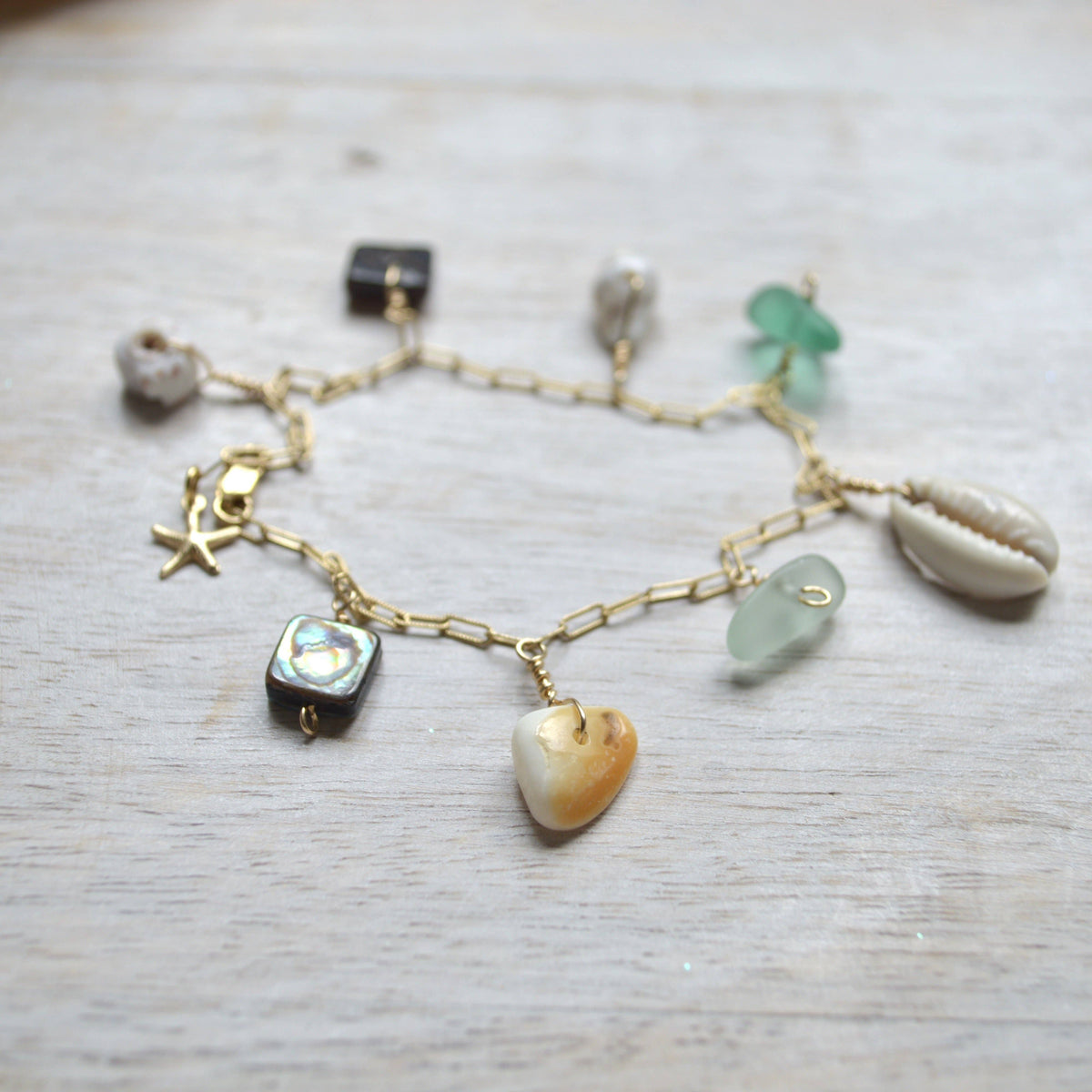 Gold Ocean Charm Bracelet