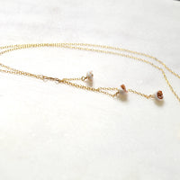 Puka Shell Lariat Necklace: 16 inches / Gold Filled