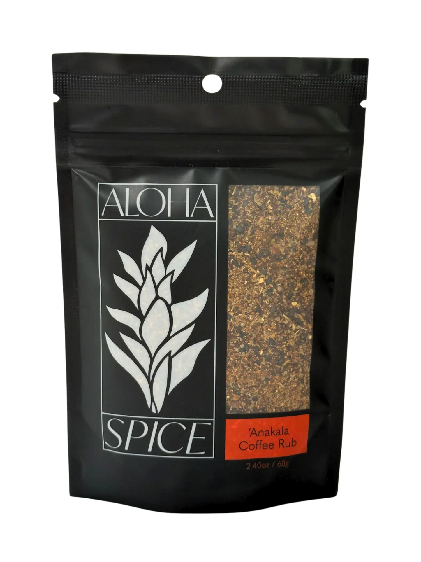 'Anakala Lu`au Coffee Rub & Seasoning 2.4 oz. Stand Up Pouch