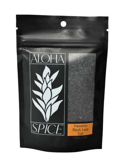 Black Lava Hawaiian Sea Salt 4.23 Oz. Stand Up Pouch