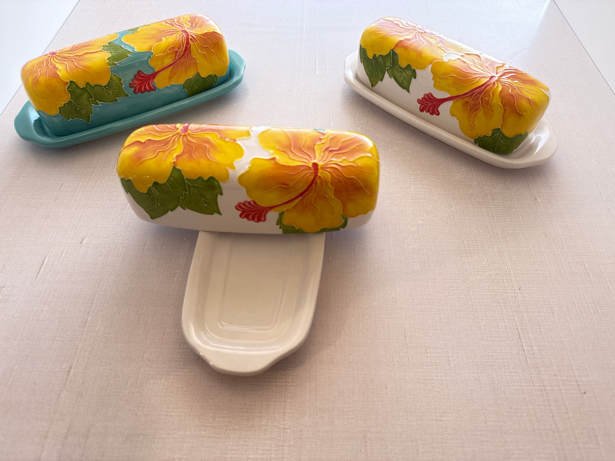 Butter Dish-Hibiscus