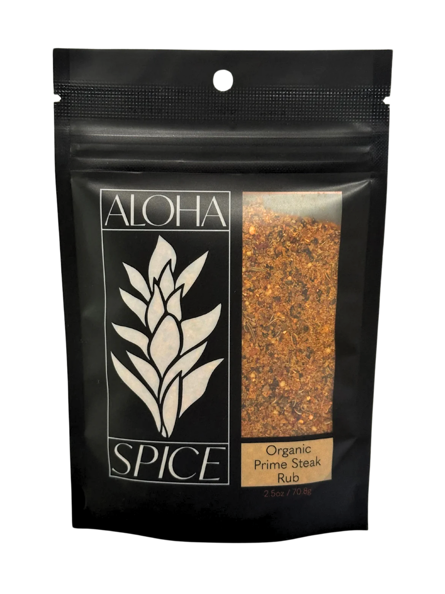 Organic Aloha Prime Steak Rub & Seasoning 2.5 oz. Stand Up Pouch