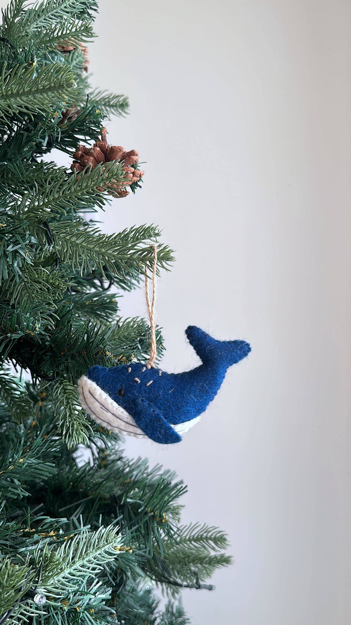 Felted Humpback Whale Ornament