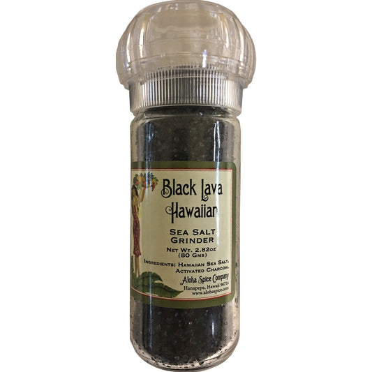 Black Lava Hawaiian Sea Salt 2.82 oz. Refillable Grinder