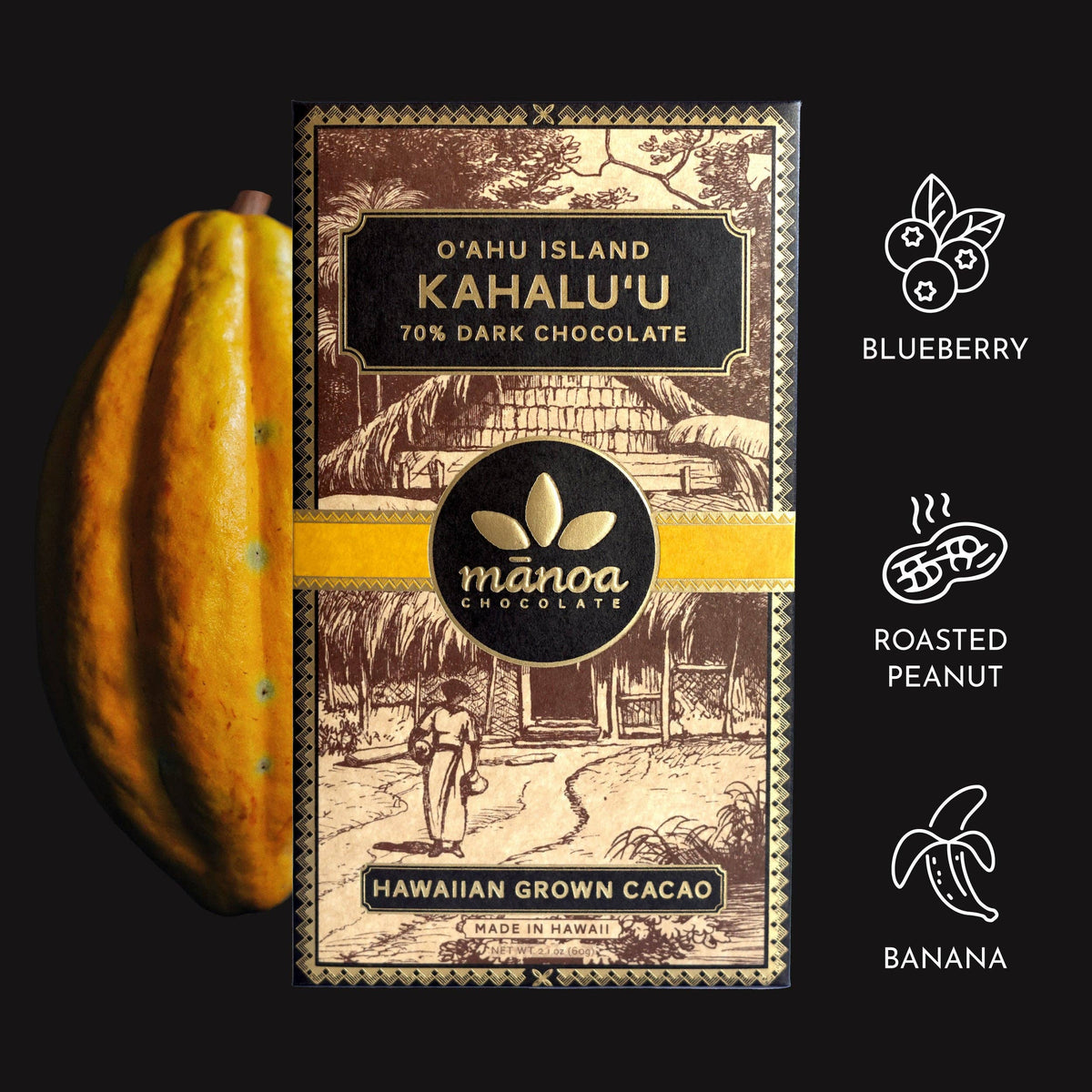 Kahalu'u, O'ahu Island Chocolate Bar 70%