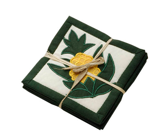 Pineapple Quilted Coaster Set (4-Pack)
