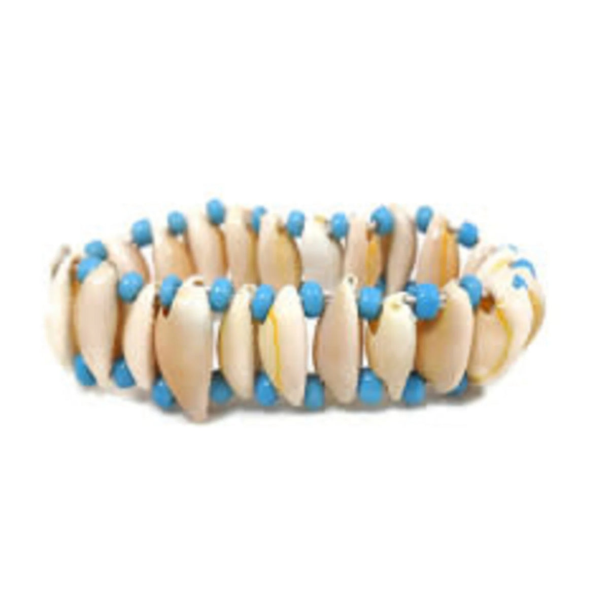 Cowry Shell Stretch Bracelet Blue
