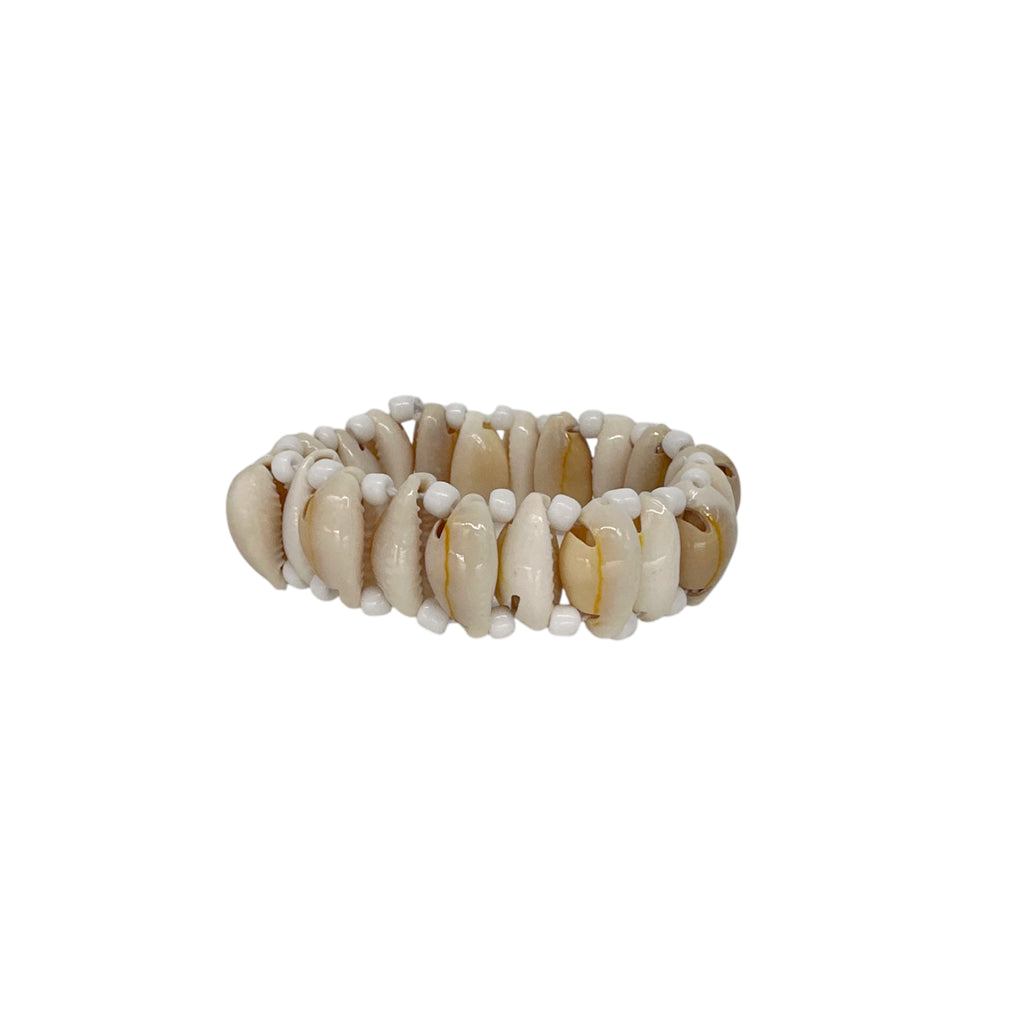 Cowry Shell Stretch Bracelet- White – Aloha Spice Company