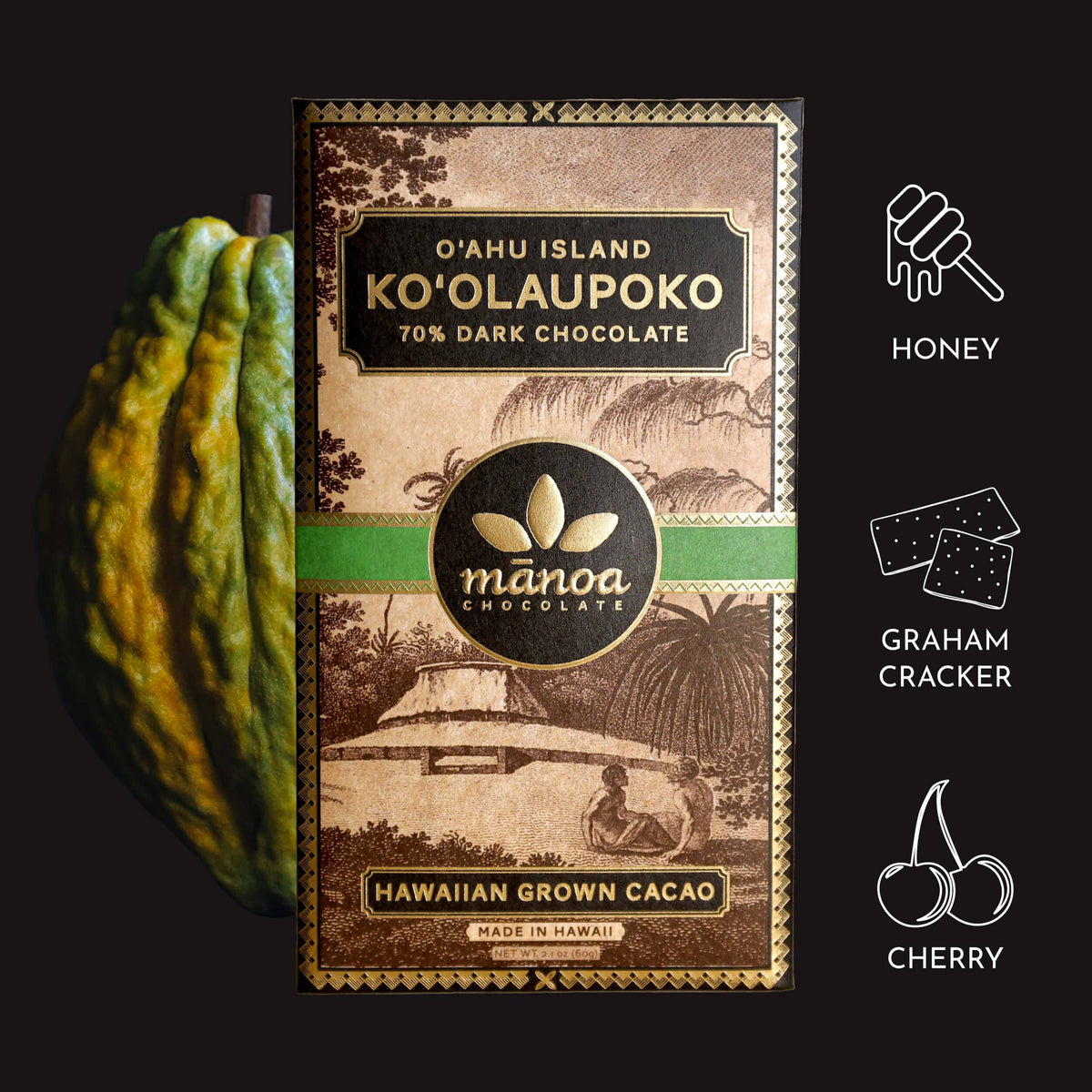 Ko'olaupoko, O'ahu Island Chocolate Bar 70%