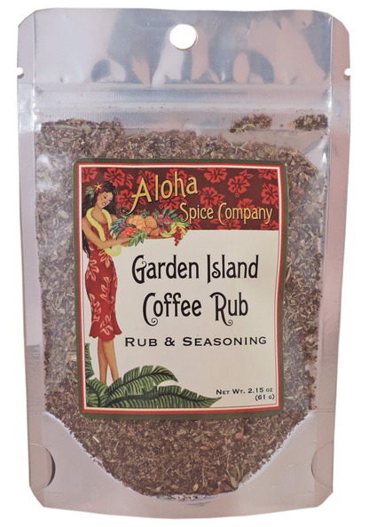 Garden Island Coffee Rub & Seasoning 2.15 oz. Stand Up Pouch