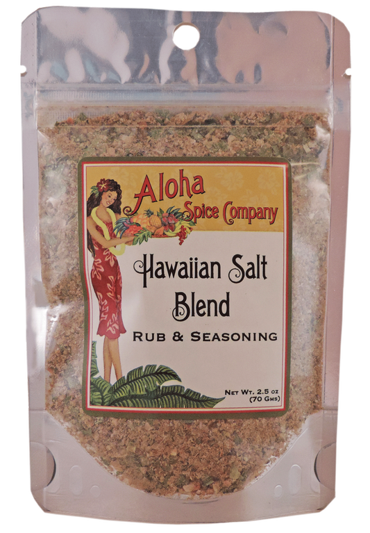 Hawaiian Salt Blend Rub & Seasoning 2.5 oz. Stand Up Pouch