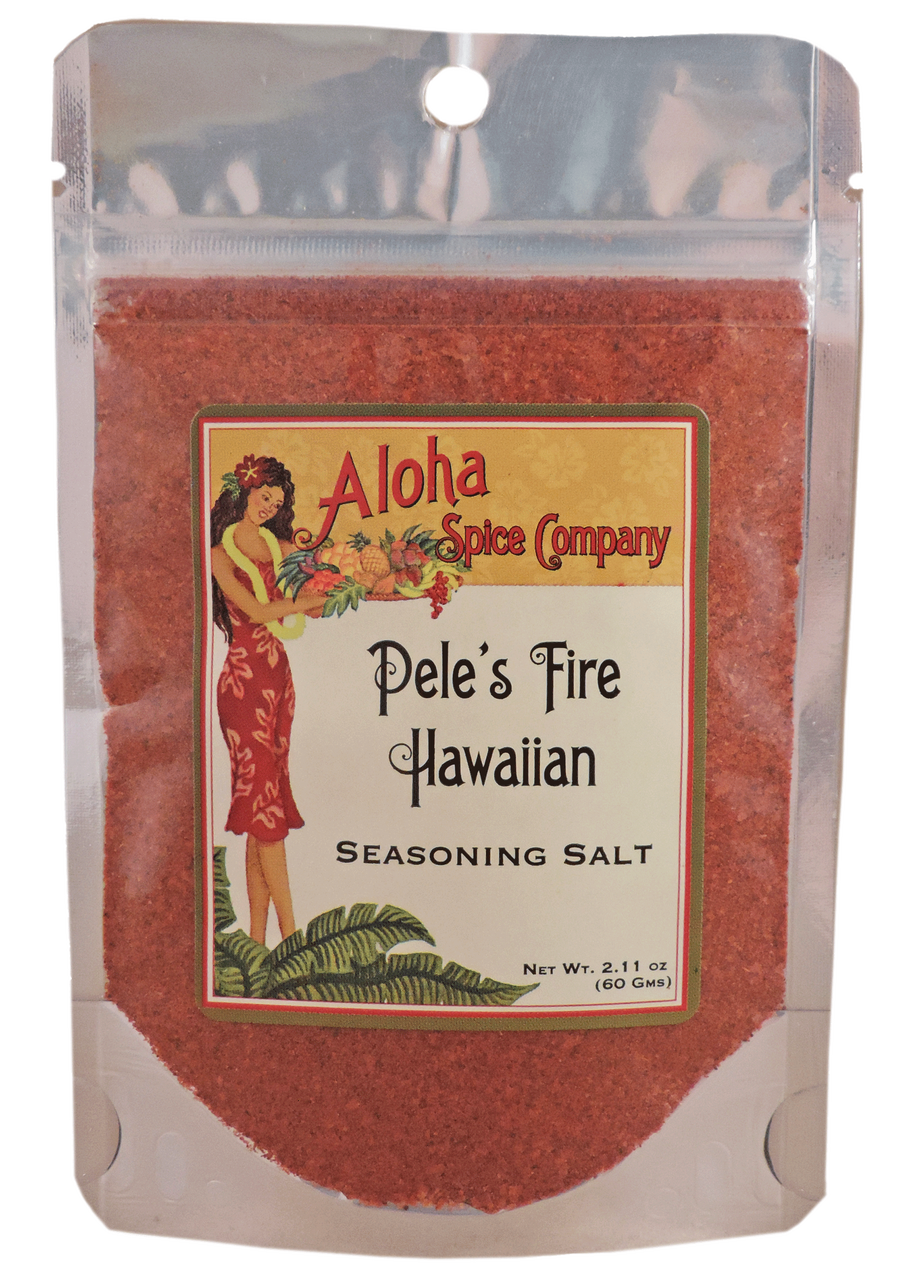 Pele's Fire Hawaiian Seasoning Salt 2.11 oz. Stand Up Pouch