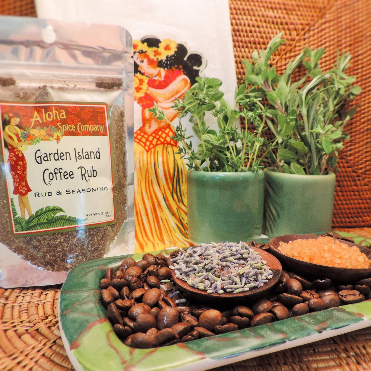 Garden Island Coffee Rub & Seasoning 2.15 oz. Stand Up Pouch